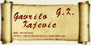 Gavrilo Kajević vizit kartica
